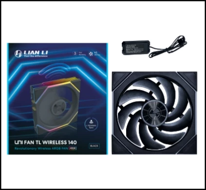 Lian Li UNI FAN TL140 Wireless Black 140mm ARGB Case Fan (14TL1W1B)