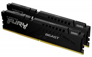 Kingston Fury Beast DDR5 Noir 5600MT/s 128GB Kit (2x64GB) CL36 AMD EXPO RAM Mémoire (KF556C36BBEK2-128)