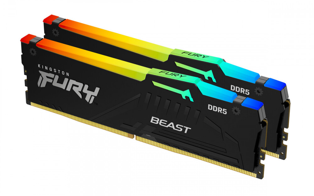 Kingston FURY Beast DDR5 RGB Black 6000MT/s 32GB Kit (2x16GB) CL36 EXPO RAM Memory (KF560C36BBE2AK2-32)