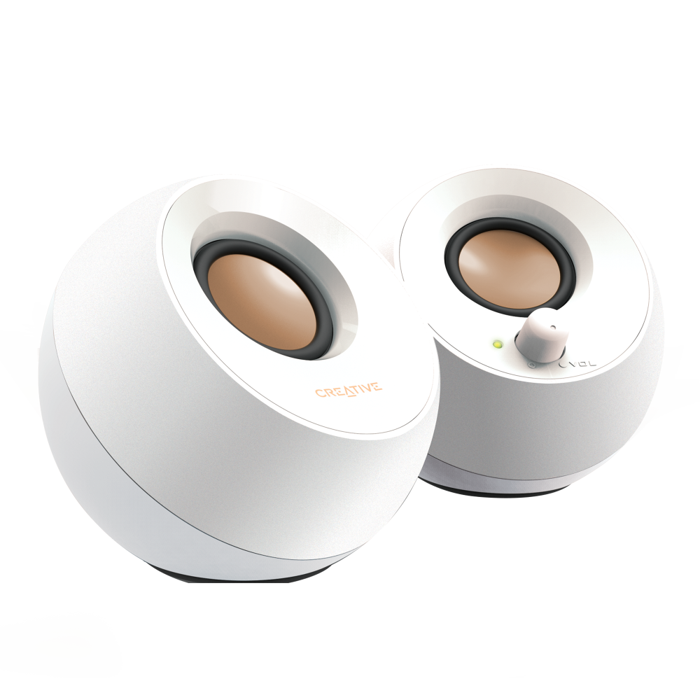 Creative Pebble White 2.0 USB Desktop Speakers (51MF1680AA001)