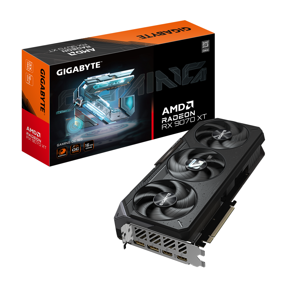 Gigabyte Radeon RX 9070 XT GAMING OC 16G GDDR6 PCIe 5.0 2xHDMI/2xDP Video Card (GV-R9070XTGAMING OC-16GD)