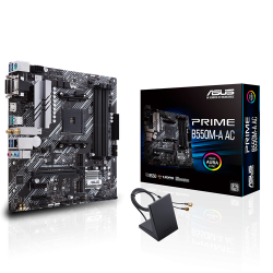 ASUS Prime B550M-A AC Socket AM4 Micro-ATX AMD B550 4xDIMM DDR4 2xM.2 USB 3.2 1Gb LAN Wi-Fi 5+BT Carte Mère