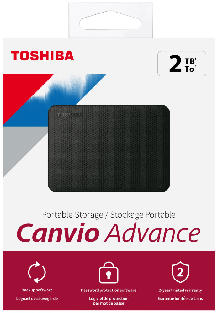 Toshiba Canvio Advance 2TB Black USB 3.0 External Hard Drive (HDTCA20XK3AA)