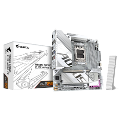Gigabyte B850M AORUS ELITE WIFI6E ICE AM5 Micro-ATX AMD B850 4xDIMM DDR5 2xM.2 USB 3.2 2.5Gb LAN Wi-Fi 6E+BT Carte Mère Blanche (B850M A ELT WF6E ICE)