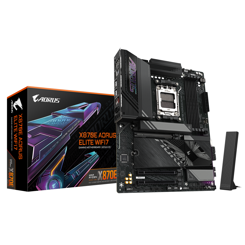 Gigabyte X870E AORUS ELITE WIFI7 AM5 ATX AMD X870E 4xDIMM DDR5 4xM.2 USB4 2.5Gb LAN Wi-Fi 7+BT Motherboard (X870E A ELITE WIFI7)