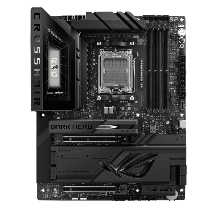 ASUS ROG Crosshair X870E Dark Hero AM5 ATX AMD X870E 4xDIMM DDR5 5xM.2 USB4 10Gb+5Gb LAN Wi-Fi 7+BT Motherboard