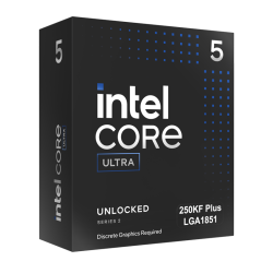 Intel Series 2 Core Ultra 5 250KF Plus 18-Core (6P+12E) 4.2/5.5GHz LGA1851 125W Arrow Lake No Graphics CPU Processor (BX80768250KF)