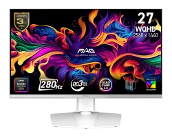 MSI MAG 272QPW QD-OLED X28 27" QHD 2560x1440 QD-OLED 280Hz HDR, FreeSync Premium Pro, G-SYNC Compatible, Pivot, Hauteur, HDMI,DP,USB-C Moniteur de Gaming Blanc (MAG272QPWQDOLEDX28)