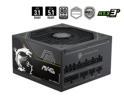 MSI MAG A1200PLS PCIE5 1200W 80 PLUS Platinum ATX 3.1 PCIe 5.1 Fully Modular Power Supply (MAGA1200PLSPCIE5)