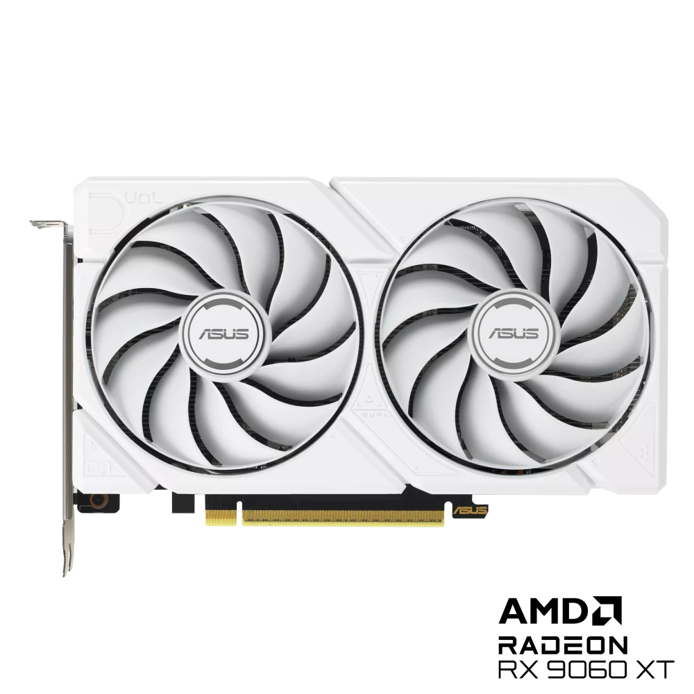 ASUS Dual Radeon RX 9060 XT 16GB GDDR6 White Edition PCIe 5.0 1xHDMI/2xDP Video Card (DUAL-RX9060XT-16G-WHITE)
