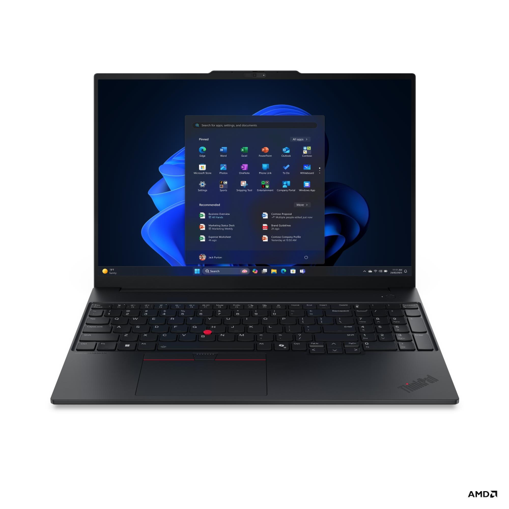 Lenovo ThinkPad E16 Gen 3 (AMD) Black 16" WUXGA 1920x1200 IPS AMD Ryzen 7 250 16GB RAM 512GB SSD AMD Radeon 780M Graphics Win11 Pro 1YW Backlit French Keyboard Notebook (21ST0004CA)
