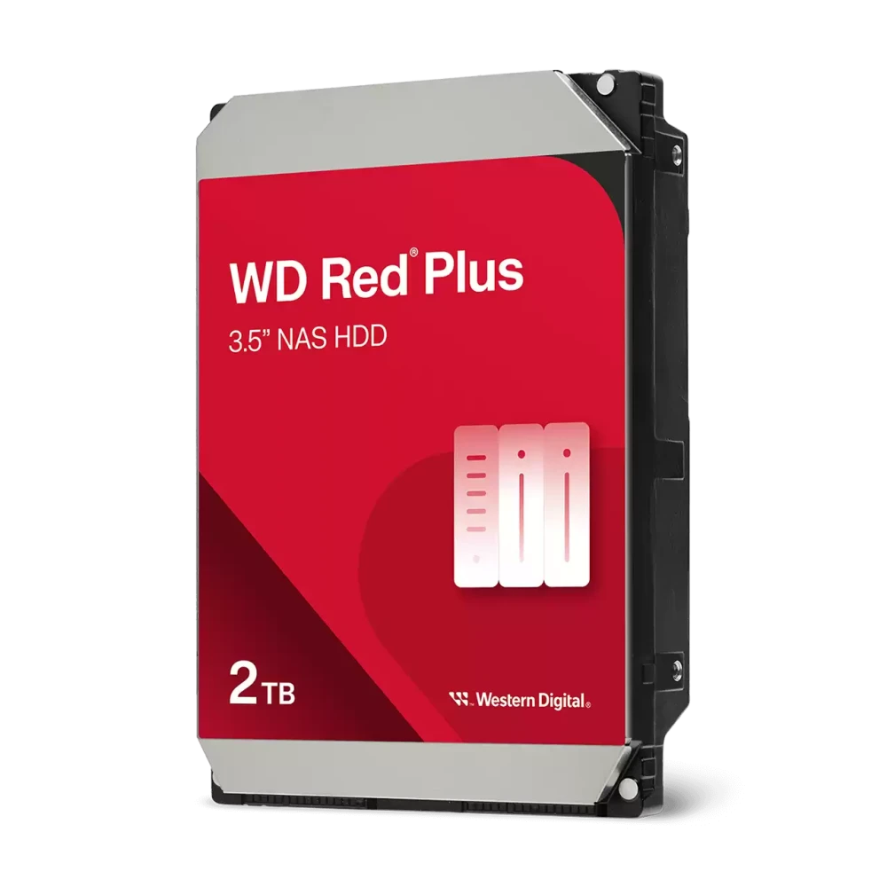 WD Red Plus 2TB 5400RPM 64MB Cache SATA 6Gb/s 3.5" NAS HDD Hard Drive (WD20EFPX)