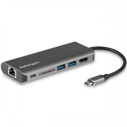 StarTech.com USB C Multiport Adapter - Portable USB-C Dock to 4K HDMI, 2-pt USB 3.0 Hub, SD/SDHC, GbE, 60W PD Pass-Through - USB-C Travel Mini Docking Station - USB Type-C/Thunderbolt 3 (DKT30CSDHPD)