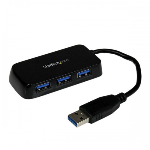 StarTech.com Portable 4 Port SuperSpeed Mini USB 3.0 Hub - Black (ST4300MINU3B)