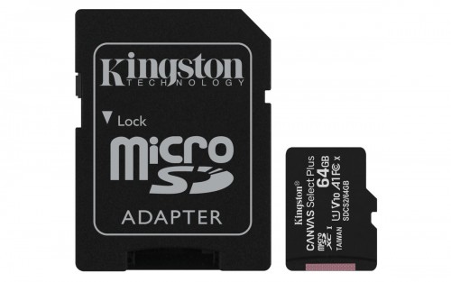 Kingston Canvas Select Plus 64GB Class 10 microSD Card (SDCS2/64GB)