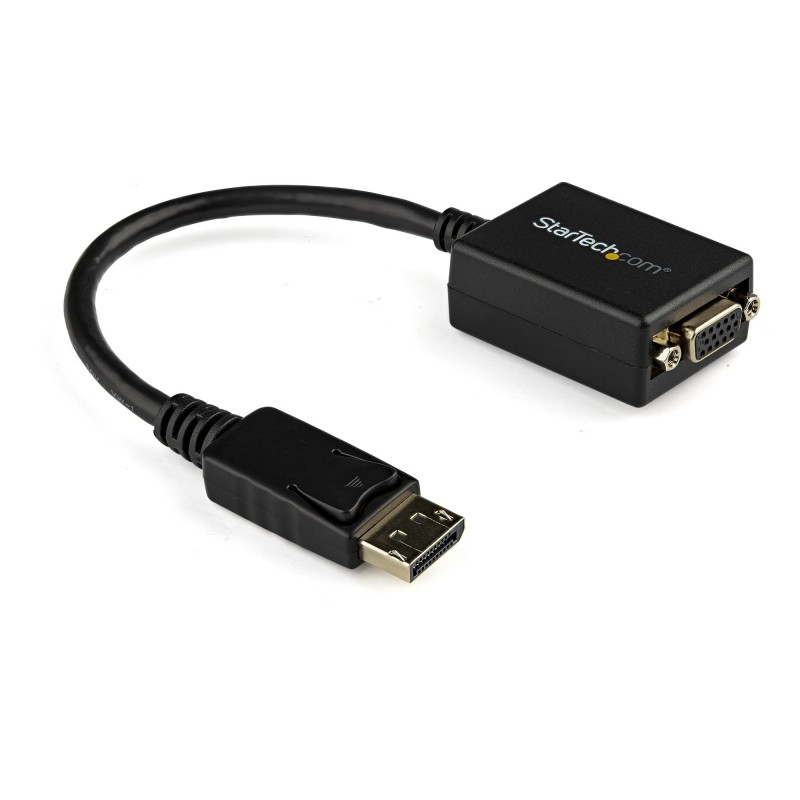 StarTech.com DisplayPort to VGA Adapter - Active DP to VGA Converter - 1080p Video - DisplayPort Certified - DP/DP++ Source to VGA Monitor Cable Adapter Dongle - Latching DP Connector (DP2VGA2)