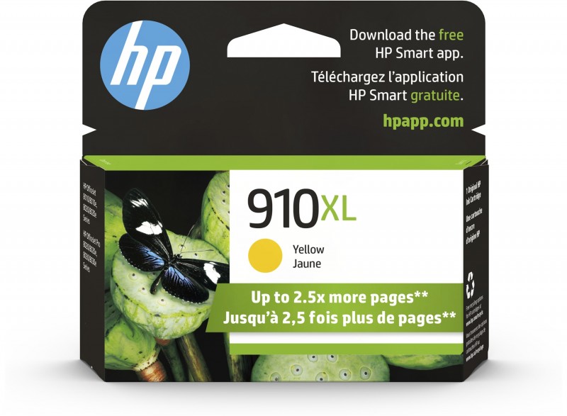HP 910XL High Yield Yellow Original Ink Cartridge (3YL64AN#140)