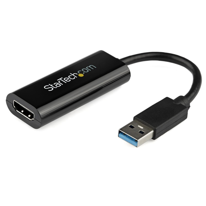 StarTech.com USB 3.0 to HDMI Adapter - 1080p (1900x1200) - Slim/Compact USB Type-A to HDMI Display Adapter Converter for Monitor - External Video & Graphics Card - Black - Windows Only (USB32HDES)
