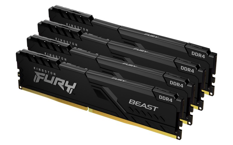 Kingston FURY Beast DDR4 3200MHz 64GB Kit (4x16GB) CL16 RAM Memory (KF432C16BBK4/64)