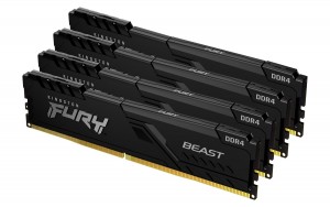 Kingston FURY Beast DDR4 3200MHz 128GB Kit (4x32GB) CL16 RAM Memory (KF432C16BBK4/128)